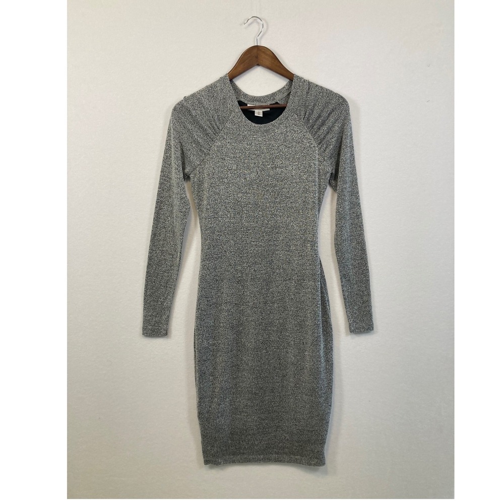 Motherhood Maternity Knit‎ Long Sleeve Ruched Dress Gray XS